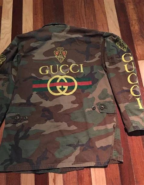 vintage gucci burgundy leather jacket|Gucci camouflage jacket.